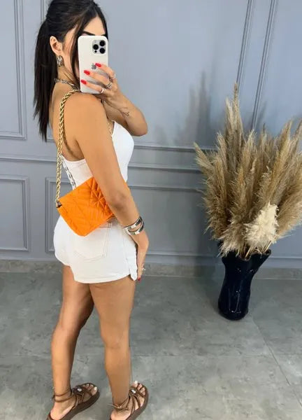 Short/Saia Jeans Cristal - Off
