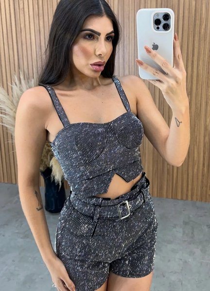 Top Pedrarias Super Luxo - Preto