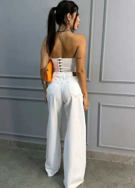 Top Jeans Cristal - Off