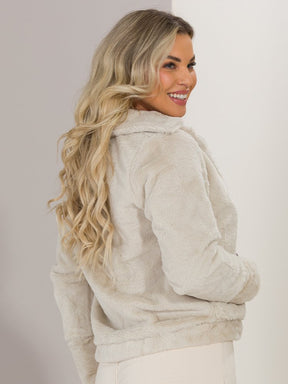 Casaco Feminino Teddy Alongado Plus Size