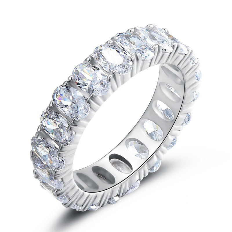 Anel em Prata 925 Zircônia Oval