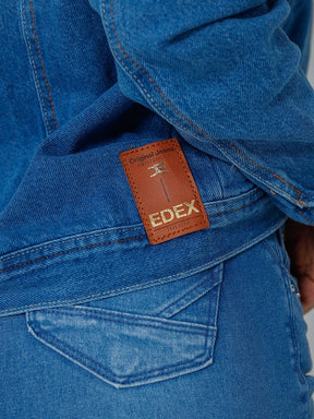 Jaqueta Cropped Feminina Jeans Claro Básica