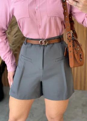 Short Iris C/Cinto - Chumbo