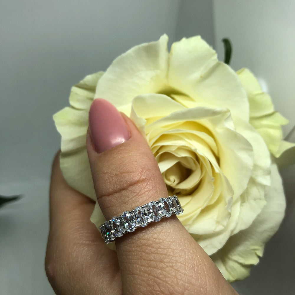 Anel em Prata 925 Zircônia Oval
