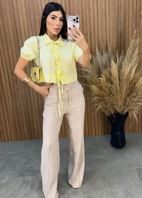 Cropped Arabela - Amarelo