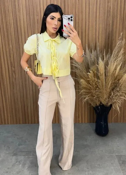 Cropped Arabela - Amarelo