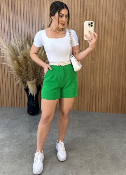 Short Melissa Alfaiataria - Verde Claro