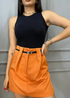 Short/Saia Laila Alfaiataria - Telha