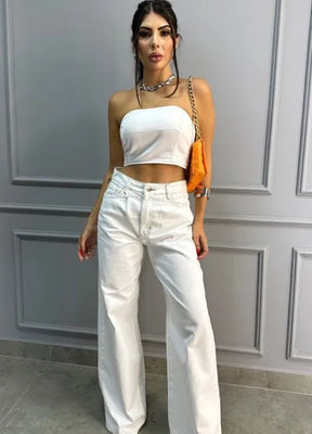Top Jeans Cristal - Off