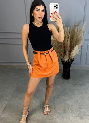 Short/Saia Laila Alfaiataria - Telha