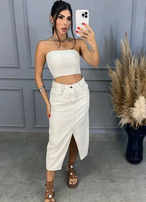 Top Jeans Virgínia - Off