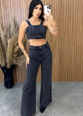 Cropped Jeans Virginia - Preto