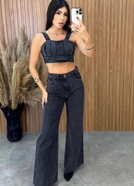 Cropped Jeans Virginia - Preto