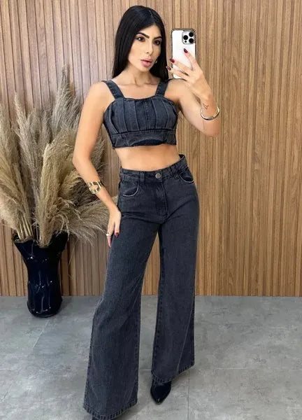 Cropped Jeans Virginia - Preto