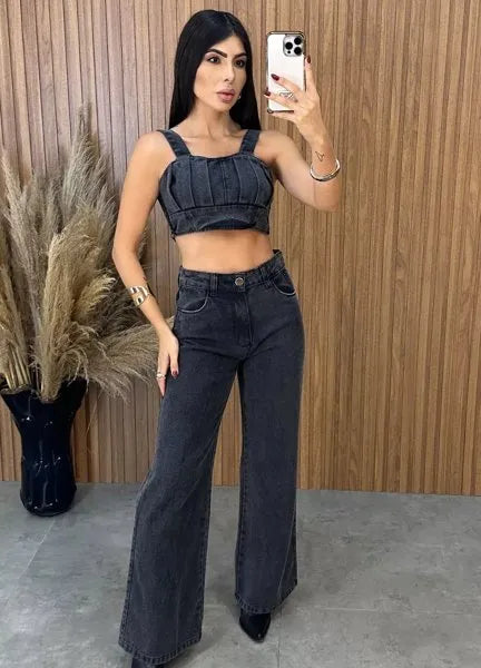 Cropped Jeans Virginia - Preto