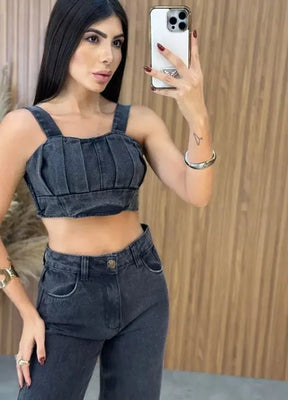 Cropped Jeans Virginia - Preto