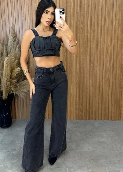 Cropped Jeans Virginia - Preto