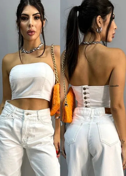 Top Jeans Cristal - Off